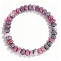 Rosa Zebra-Kristall-Perlenarmband mit Abakus-Perlen