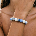 L2227-Cross-Border-Armband Handgefertigtes Kristall wassergefärbtes Amazonit Tonnenperlen-Armband