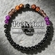 Schwarztee-Glas & Tigerauge Perlenarmband