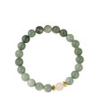 Beaded Crystal Bracelet With Green Jade Natural Stone