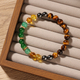 Natürlicher Citrin & grünes Tigerauge Perlenarmband