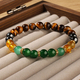 Natürlicher Citrin & grünes Tigerauge Perlenarmband