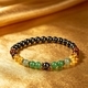 Natürlicher Citrin & grünes Tigerauge Perlenarmband