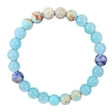 Natürliches Shoushan-Stein Aquamarin-Kristall-Perlenarmband