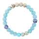 Natürliches Shoushan-Stein Aquamarin-Kristall-Perlenarmband