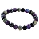 Handgefertigtes Armband mit lila Achatperlen, Naturstein, dunkler Stil