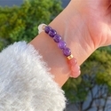 L0294-Natürliches gelbes Turm-Armband aus natürlichem Erdbeerquarz mit goldenem Turmanhänger
