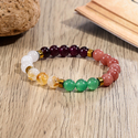 L0294-Natürliches gelbes Turm-Armband aus natürlichem Erdbeerquarz mit goldenem Turmanhänger