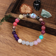 Personalisiertes Perlenarmband mit rosa Zebrastein und Granat-Natursteinperlen