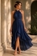 Elegantes Chiffon-Halfter-Kleid mit Taillierung