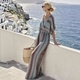 Striped Print Cotton-Linen Casual Vacation Set