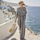 Striped Print Cotton-Linen Casual Vacation Set