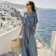 Striped Print Cotton-Linen Casual Vacation Set