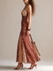 Red Vintage Red Floral Mesh Mermaid Long Dress