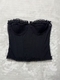 Mesh Double-Layer Back Straps Cami Bustier Stretch Shapewear Corset