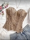 Court Corset Mesh Breathable Shapewear Top Hollow Lace Bustier