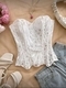 Court Corset Mesh Breathable Shapewear Top Hollow Lace Bustier