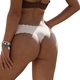 Ribbed Low-Rise Thong With Wavy Edge