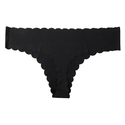 Ribbed Low-Rise Thong With Wavy Edge