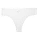 Ribbed Low-Rise Thong With Wavy Edge