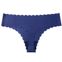 Ribbed Low-Rise Thong With Wavy Edge