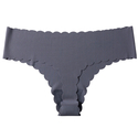 Ribbed Low-Rise Thong With Wavy Edge