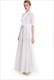 Maxikleid aus Chiffon mit halben Ärmeln, hohem Ausschnitt und Rüschenfront