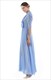 Maxikleid aus Chiffon mit halben Ärmeln, hohem Ausschnitt und Rüschenfront