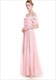 Schulterfreies A-Linien-Maxikleid aus Chiffon mit Spitzenverzierung