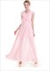 A-Linien-Maxikleid aus Chiffon mit V-Ausschnitt, angesetzten Ärmeln und Spitzenverzierung