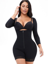 Long Sleeve Adjustable Straps Zip Waist Trainer Bodysuit