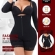 Long Sleeve Adjustable Straps Zip Waist Trainer Bodysuit