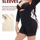 Long Sleeve Adjustable Straps Zip Waist Trainer Bodysuit