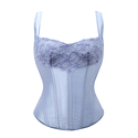 Blue Corset Fishbone Court Shapewear With Cups Bustier