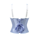 Blue Corset Fishbone Court Shapewear With Cups Bustier