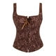 Court Style Fishbone Corset Waist Trainer Jacquard Bustier Top