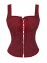 Court Style Fishbone Corset Waist Trainer Jacquard Bustier Top