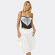 Black Lace Spliced Fishbone Corset Cami Tube Top For Women