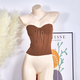 Fischbein-Tube-Top-Vest mit Stahlring und Falten, schlanke Passform für Damen