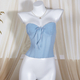 Fischbein-Tube-Top-Vest mit Stahlring und Falten, schlanke Passform für Damen