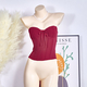 Fischbein-Tube-Top-Vest mit Stahlring und Falten, schlanke Passform für Damen