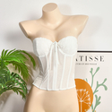 Fishbone Steel Ring Pleated Slim Fit Tube Top Vest For Women