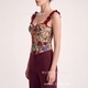 Pattern Floral Ruched Stretch Shaping Camisole Corset Top