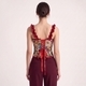Pattern Floral Ruched Stretch Shaping Camisole Corset Top