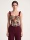 Pattern Floral Ruched Stretch Shaping Camisole Corset Top