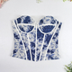 Chinese Ink Painting Corset With Fishbone Structure