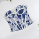 Chinese Ink Painting Corset With Fishbone Structure