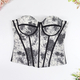 Chinese Ink Painting Corset With Fishbone Structure