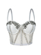 Strass-Netz halbtransparentes schlankmachendes Camisole-Korsett-Top
