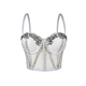 Strass-Netz halbtransparentes schlankmachendes Camisole-Korsett-Top